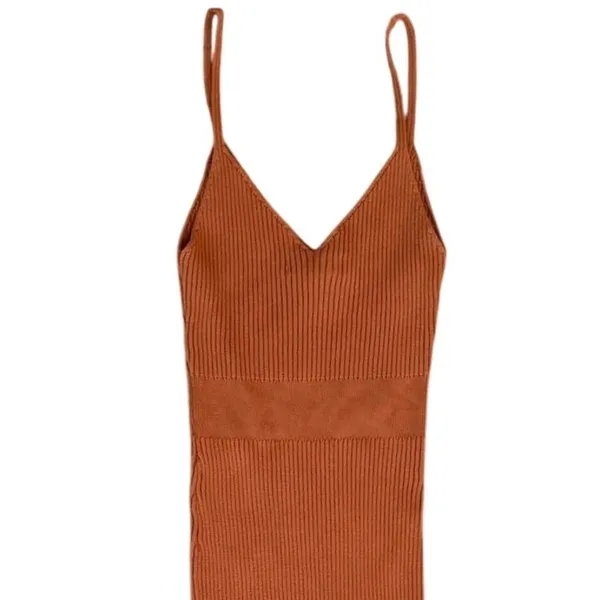 Forever 21 Sleeveless V-Neck Ribbed Bodycon Maxi Dress Size Small - Image 4