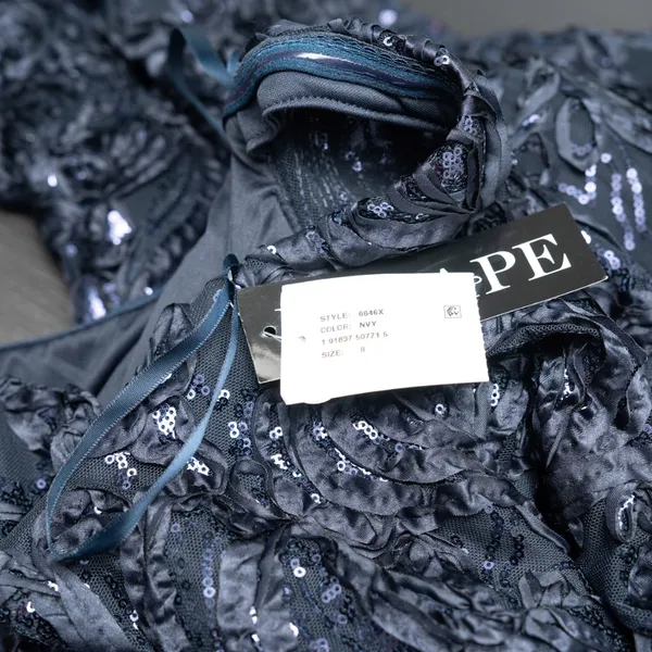 XSCAPE‎ | Sequin Embellished Off-The-Shoulder 3/4-Sleeve Gown - Image 9