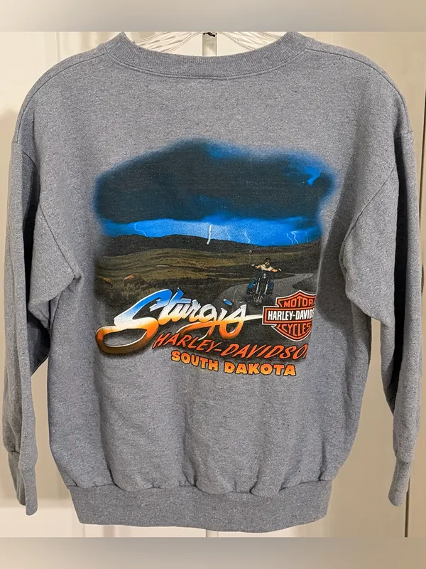 Harley-Davidson 2009 Sturgis South Dakota Gray Crewneck Sweatshirt - Image 2