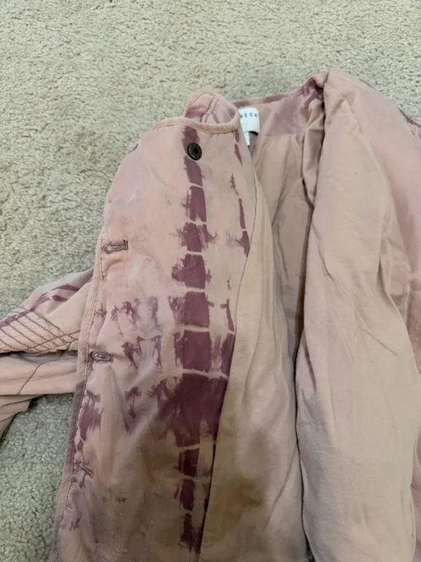 Marrakech Anthro Style Quilted Jacket small pink tie dye moto lightweight - Image 7