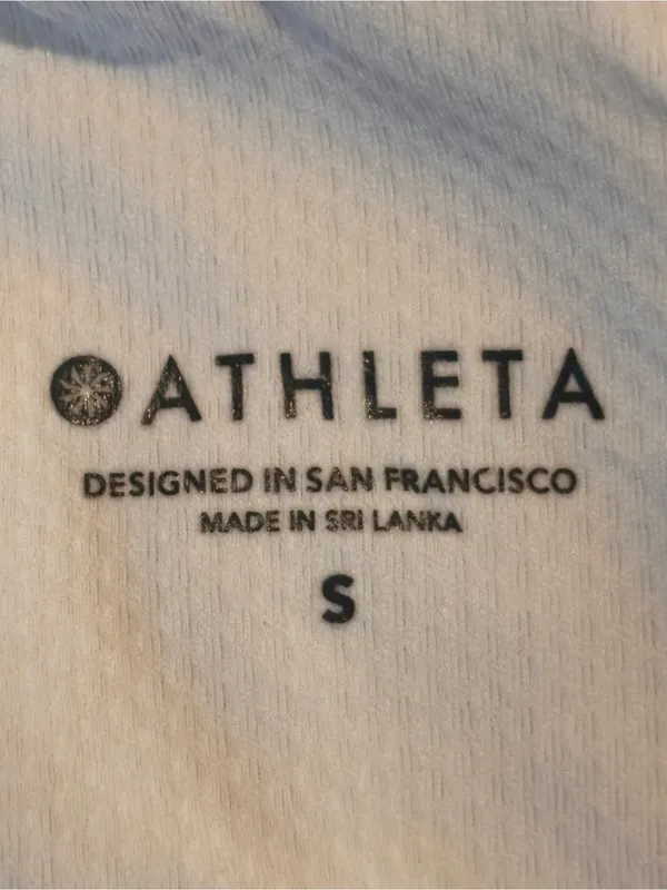 Athleta White High Neck Cutout Crop Sports Bra Tank Top Size Small - Image 4