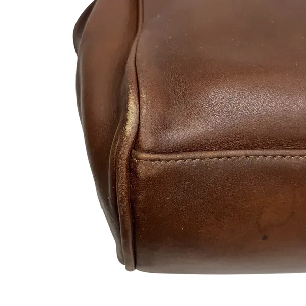 Vintage Coach Flap Drawstring Brown Leather Crossbody - Image 6