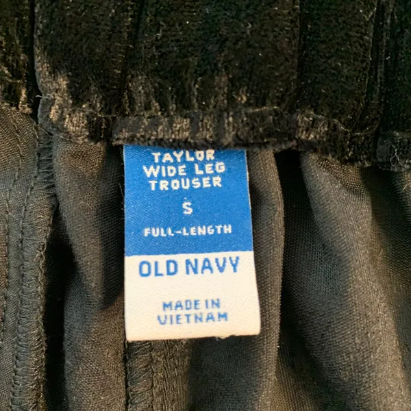 Old‎ Navy Black Velvet Wide Leg Trouser Pants Full Length Women's Size Small - Image 4
