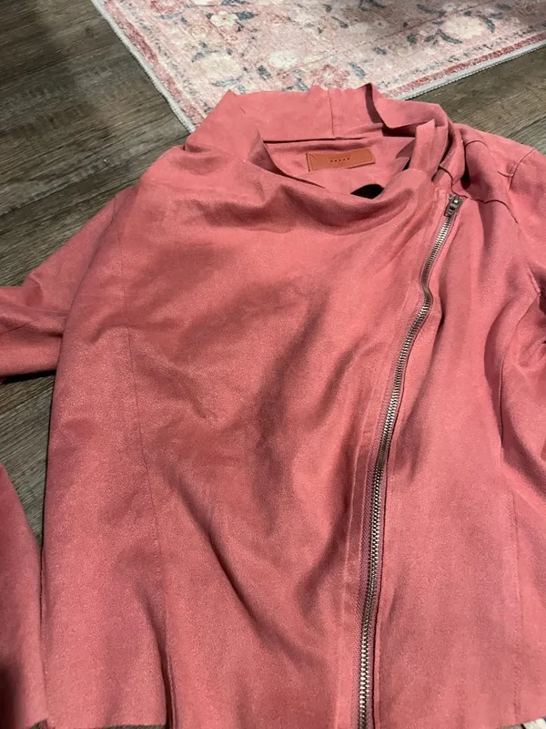 BlankNYC Rare Blush Pink Suede Moto‎ Jacket M - Image 8