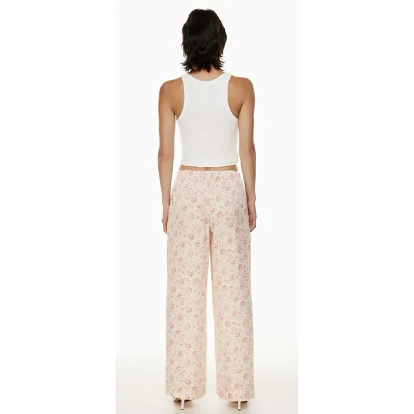 Aritzia Wilfred Toccata Satin Pant Floral Size‎ Medium Drawstring Pull On - Image 4