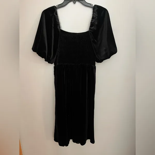 Draper James Black Velvet‎ Smocked Dress Size M - Image 3