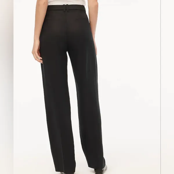 J Crew Wide-Leg Pleated Twill Trouser Pant - Image 2