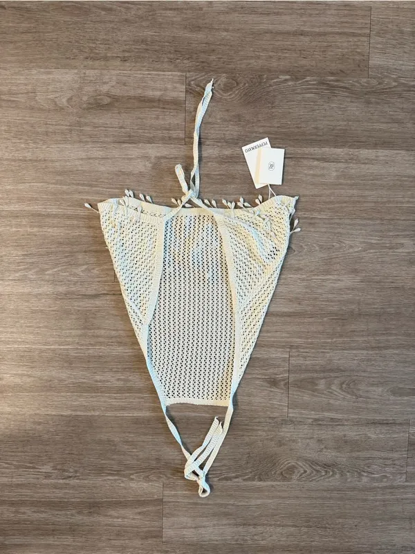 NWT Peppermayo Scorpio Crochet Halter Top (S/M) and Mini Skirt (M/L) in Ivory - Image 3