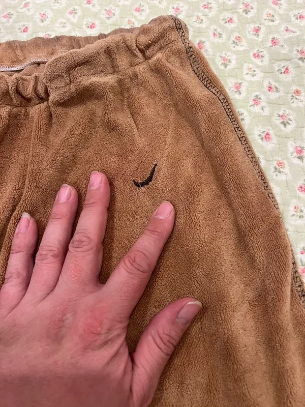 Nike Brown Velour Cropped Lounge Pants - Image 4
