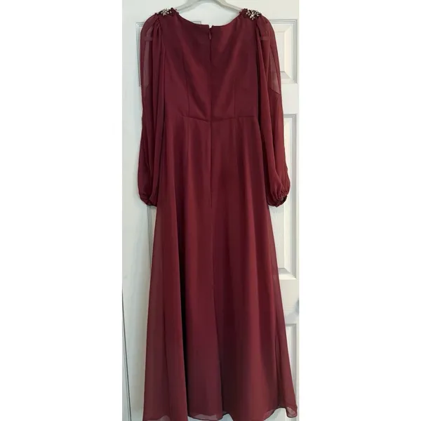 Azazie Gypsy‎ Dress Sz A2 Burgundy Maxi Formal Mother Bride Wedding Bridesmaid - Image 2