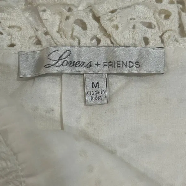 Lovers + Friends Cream Eyelet Ruffle Hem Mini Skirt Size M - Image 3