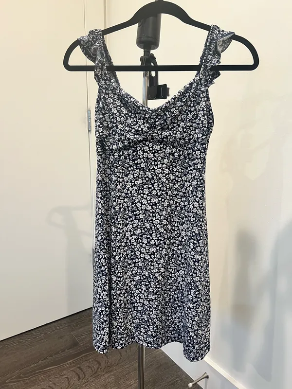 Ambiance Navy Floral Square-Neck Mini Dress - Image 3