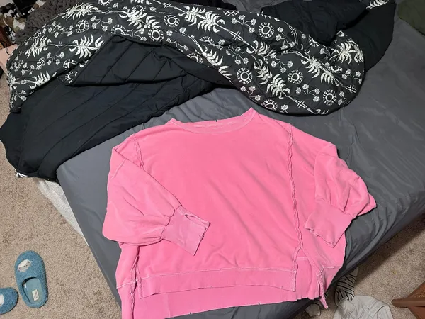 Free People Distressed Oversized Sweatshirt - Image 2