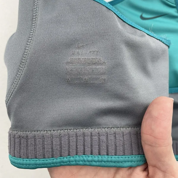 Nike Medium Sports‎ Bra Teal Dri Fit Medium Support Wicking Racerback Athletic - Image 9