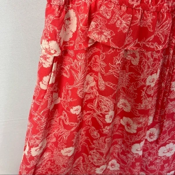 Red Dress Boutique NEW‎ A Loves A Pink Floral Ruffle Sleeveless Jumpsuit M - Image 10