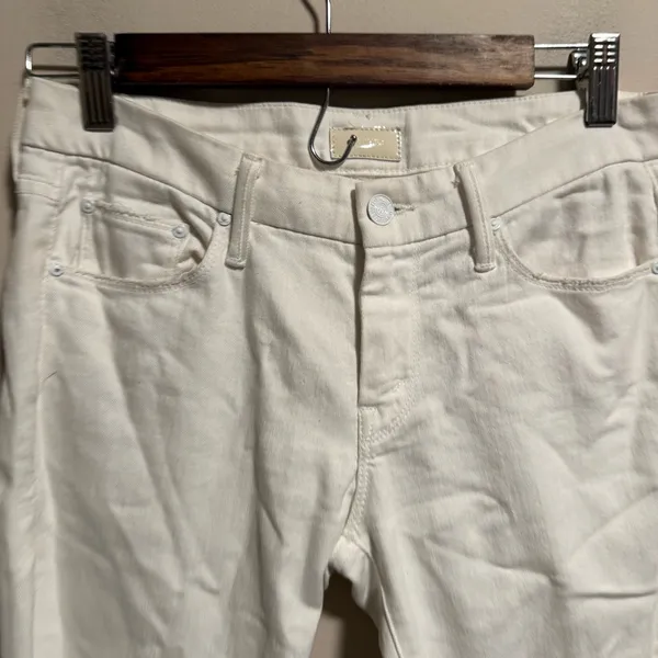 Mother Denim The Looker Skinny Jeans in Mirror Mirror White- Size 26 - Image 4