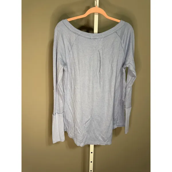 Free People We The Free Snowy Thermal Top‎ Baby Blue Whimsy M Modern Boho - Image 2