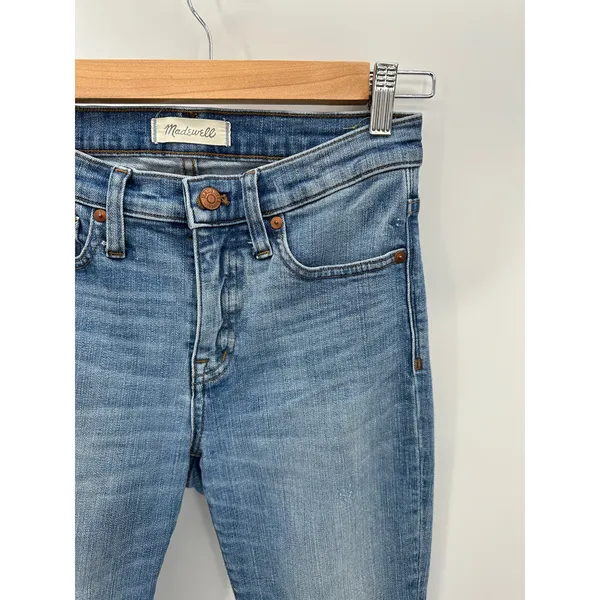 Madewell Jeans Women's 26 Blue Light Wash Denim Distressed 9"‎ High Rise Skinny - Image 4