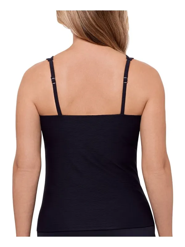 NWT Swim Solutions Tunnel Tankini Swim Top 807099 Black 14 - Image 2