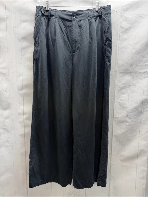 Madewell Black The Harlow Linen Blend Wide Leg Pants Size 14 - Image 6