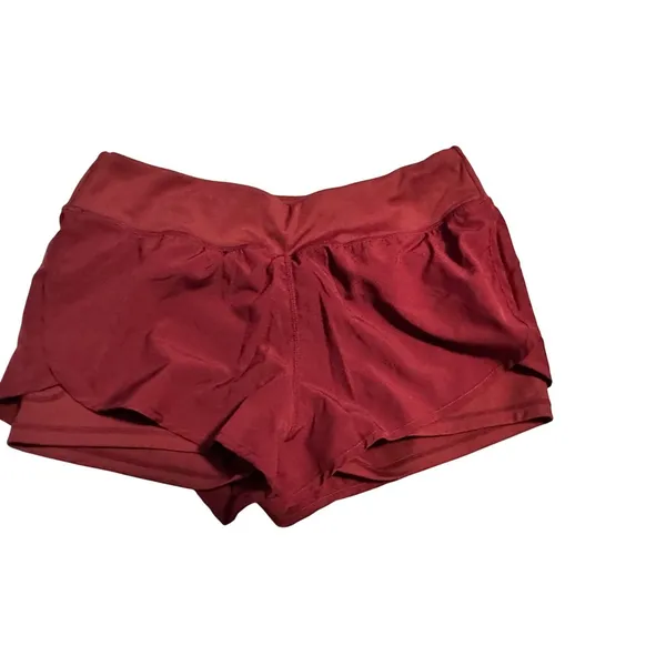 Athletic Running Shorts XL Womens 95% Polyester 5% Spandex Lightweight Burgundy‎ - Image 2