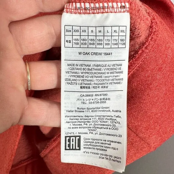 Burton Lost At Last Graphic Crewneck Sweatshirt Red Heather‎ Women's Medium Ski - Image 7