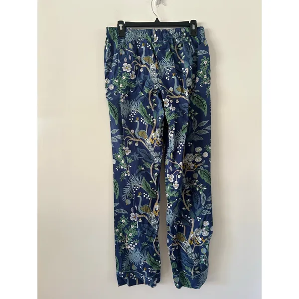 Rifle Paper Co x The Company Store Peacock Blue Pajama Set Size M - Image 7