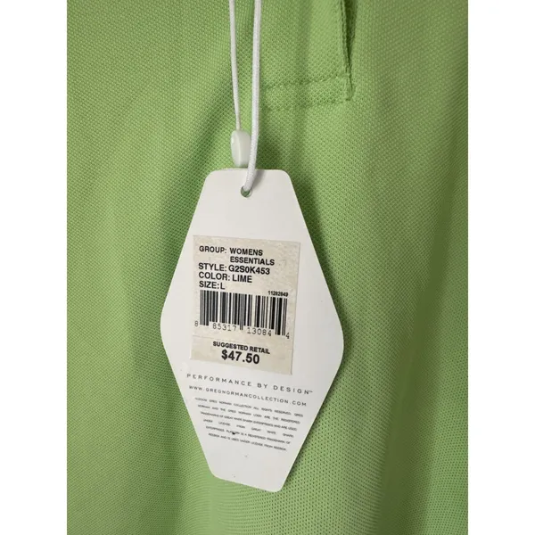 NWT Greg Norman Large Polo Shirt Womens Green Short Sleeve Stretch Golf Play Dry - Image 7