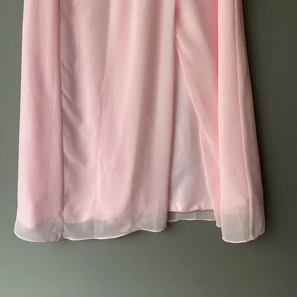 Hebeos‎ Ethereal Dainty Fairy Flowy Formal Bridesmaid Prom Maxi Dress Pink - Image 3