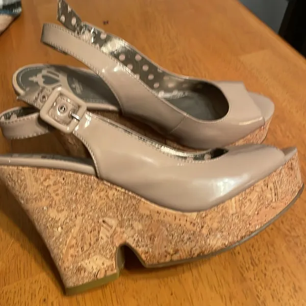 Sling back platform cork heels - Image 7