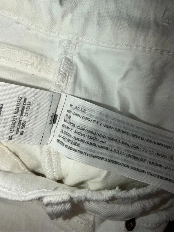 Abercrombie & Fitch The 90s Straight Ultra High Rise White Distressed Jean 29/8L - Image 10