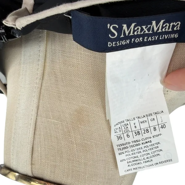 'S Max Mara Black Contrast Trim Shift Dress Sleeveless Italy Size US 6‎ - Image 11