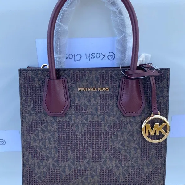 Michael Kors Merlot Mercer Messenger Bag Medium Satchel Purse - Image 4