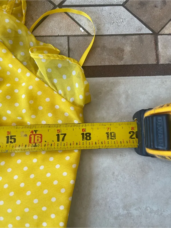 Yellow Polka Dot Ruffle Tie - Image 6