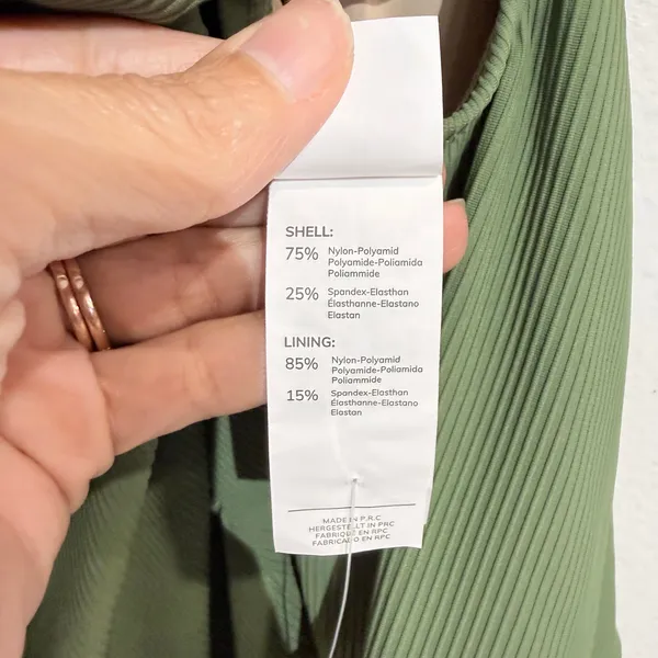 Cupshe Olive Green Ribbed One Piece Swimsuit Sz M NWT - Image 7
