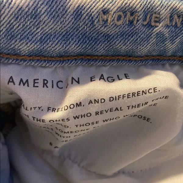 American Eagle Super Light Wash Distressed Mom Jeans Size 8 - Image 8