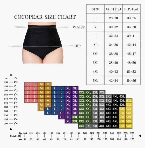 COCOPEAR Women's Ruched High Waisted Bikini Bottom Retro Vintage Swim Short Tankinis - Image 5