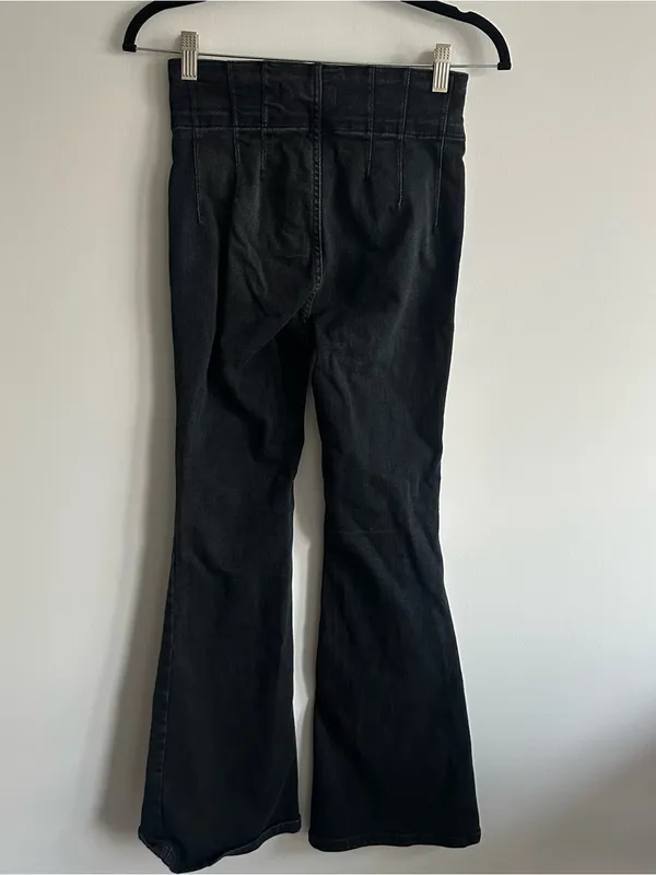 Free People We the Free Jayde Flare Jeans in Onyx - Image 10