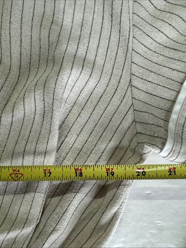 Tuckernuck Cream Black Striped Midi shirt dress linen blend classic neutral M - Image 12