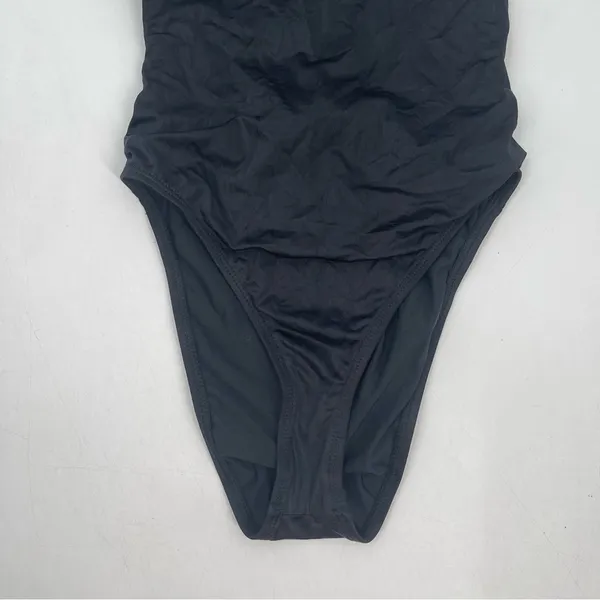 Good American NEW Swimsuit Medium One Piece Shine Barely There Black Tie NWOT - Image 7