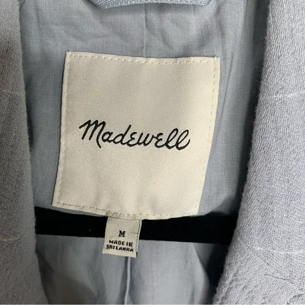 Madewell Larsen linen blend windowpane relaxed‎ two button blazer jacket medium - Image 4