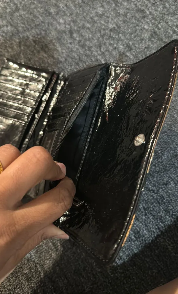 Guess Golden & Black Zebra Print Wallet - Image 4