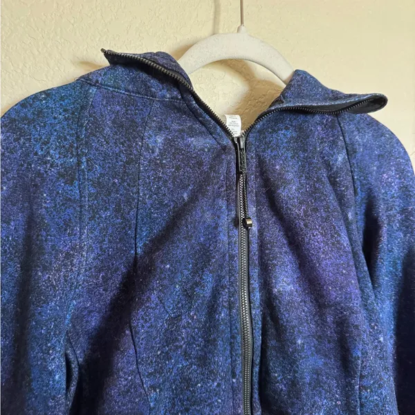 Lululemon Scuba Zip Up Hoodie *Light‎ Cotton Fleece Polar Lights Blue Multi - Image 3