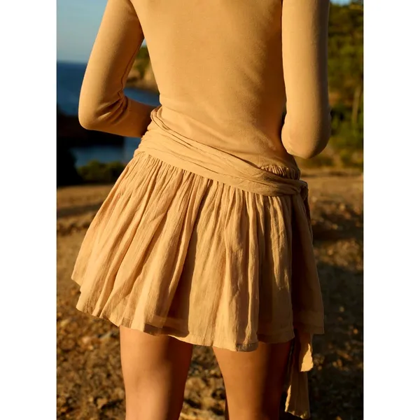 Free People Lexi Drop Waist Mini Dress Croissant M - Image 4
