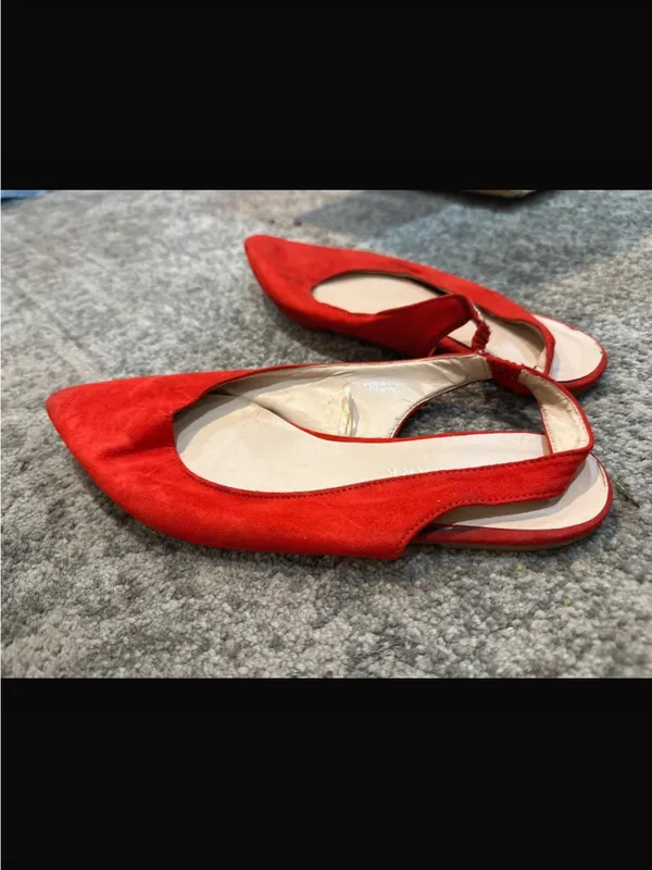 Primark Red Pointed Toe Slingback Flats - Image 2