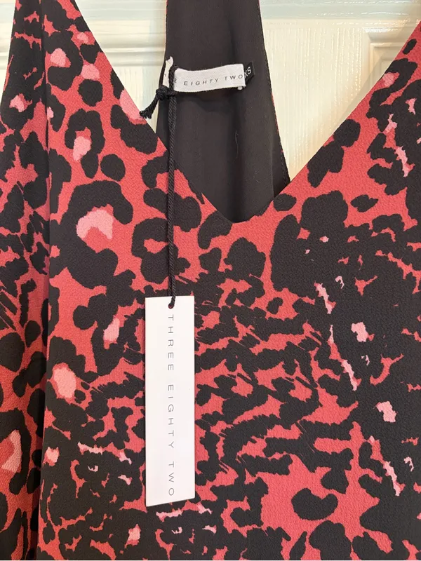 NWT 382 three eighty two Tanner Slip Dress dark red black leopard sz XS revolve - Image 2