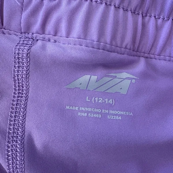 Avia Womens Running Shorts with Bike Liner Clover Large Lavender - Image 3