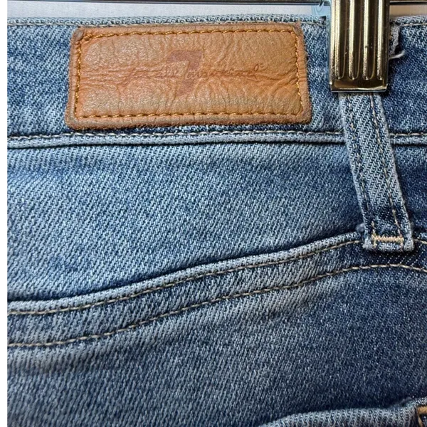 7 For All Mankind Ultra High Rise Jo Wide Leg‎ Jeans Blue Denim Womens Size 32 - Image 15