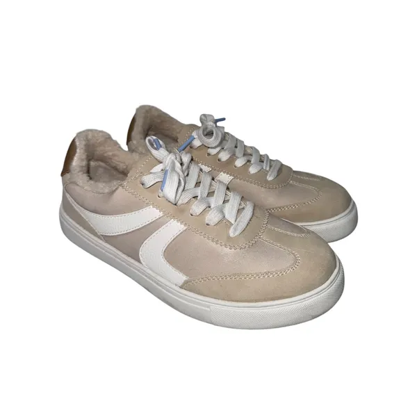 Maurices SuperCush Tessa Sherpa Sneakers Cream & White Lace Up - Image 2