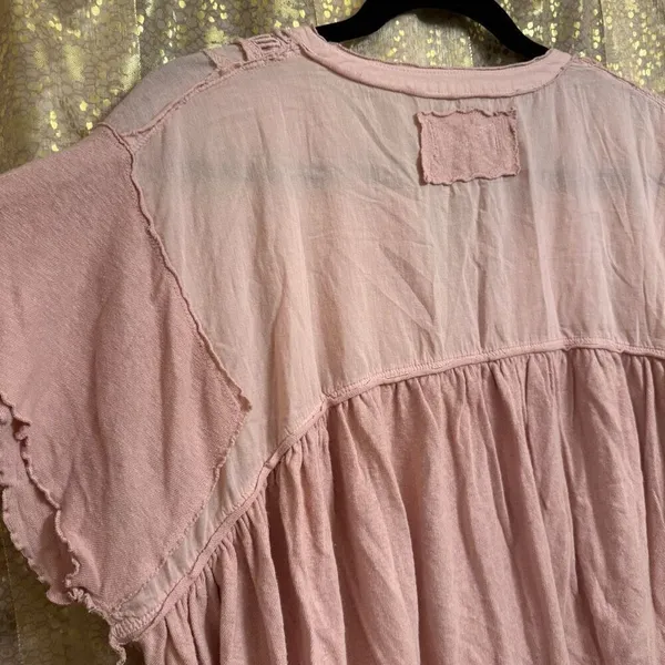 Free People We The Free Blush Pink Sophia Button Down Blouse Small NWOT - Image 7